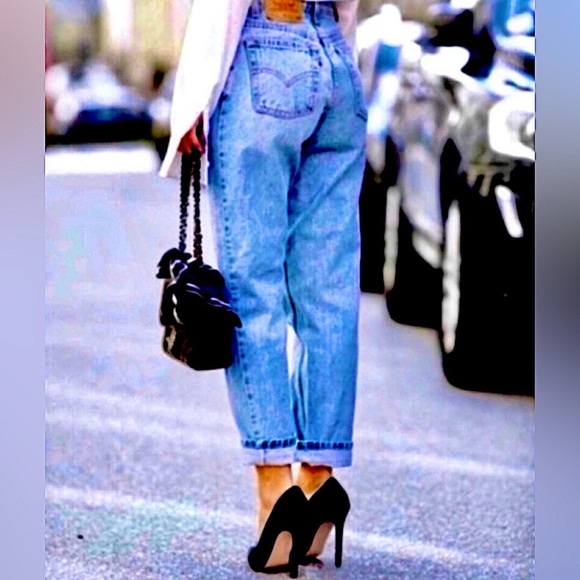 LEVI’S Vintage Jeans Retro USA MADE Cotton High Rise Tapered Blue Denim Size 14 - Picture 8 of 16